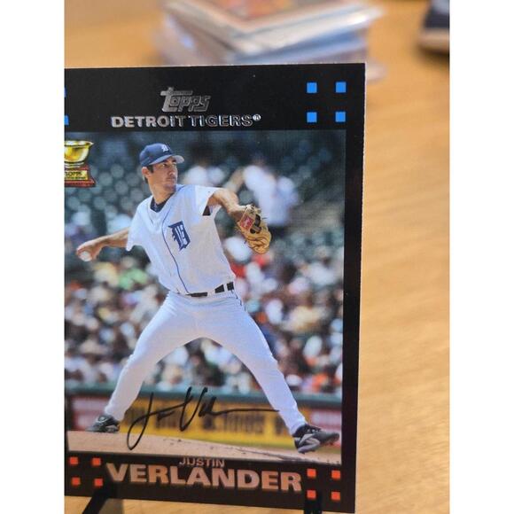 2007 Topps #160 JUSTIN VERLANDER All Star Rookie Card RC Gold Cup Future HOF - Picture 4 of 6